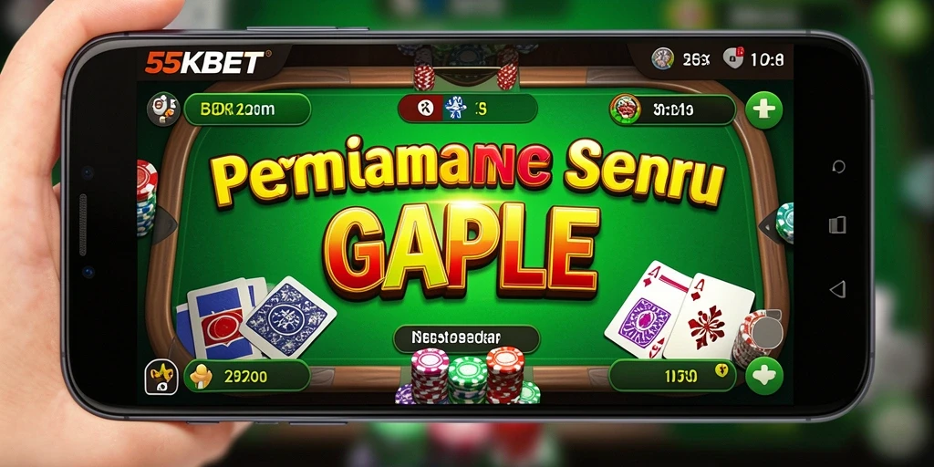 Tangkapan layar dari gameplay Gaple yang mendebarkan di 55KBET.