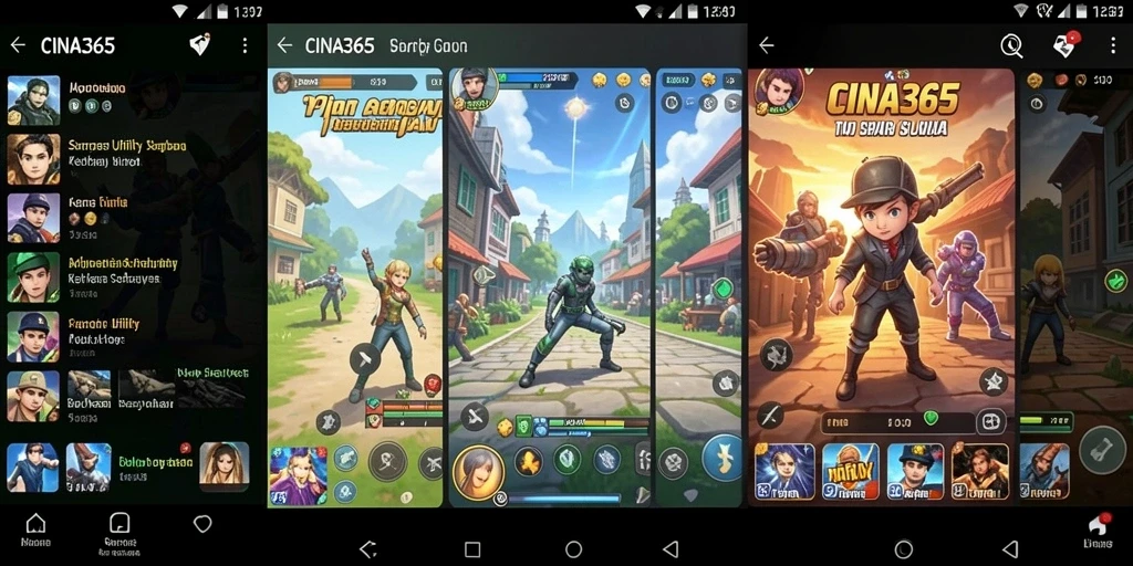 Tampilan screenshot utama CINA365 yang menampilkan fitur-fitur aplikasi Utility.