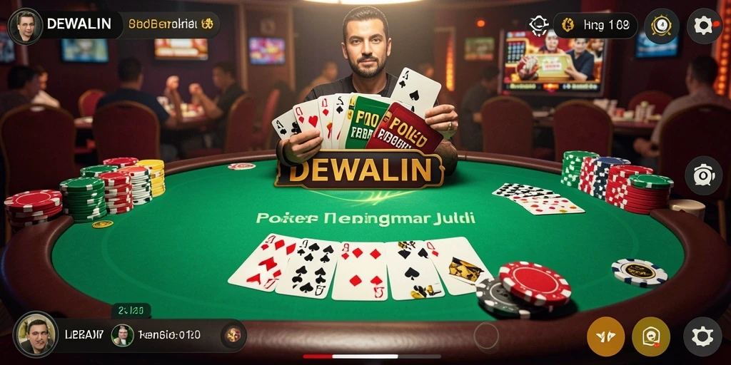 Screenshot gameplay DEWALIN yang menegangkan di Poker.