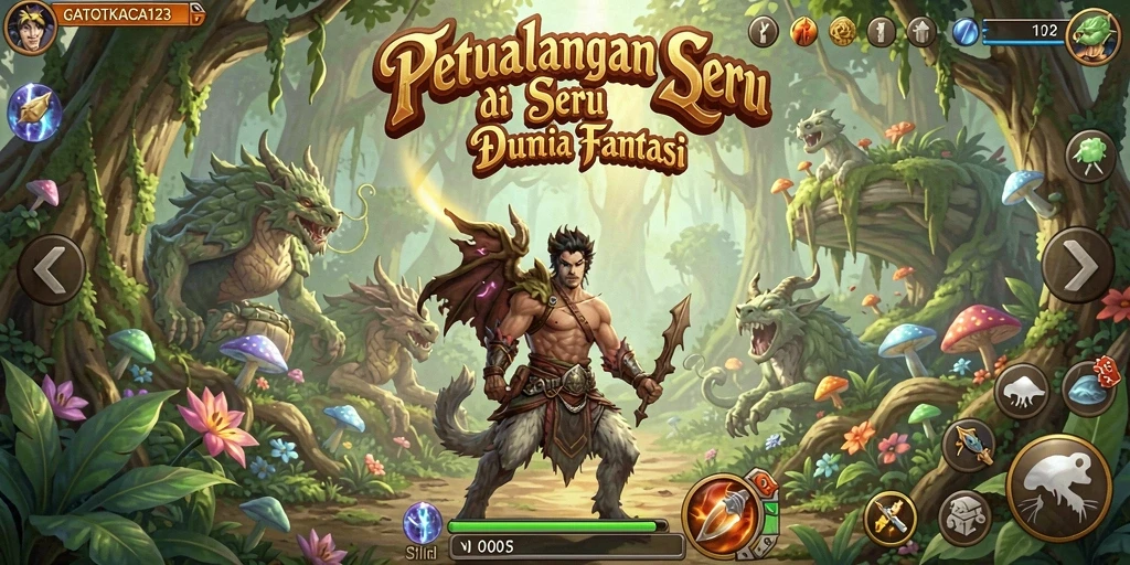 Screenshot GATOTKACA123 menampilkan gameplay petualangan yang seru.