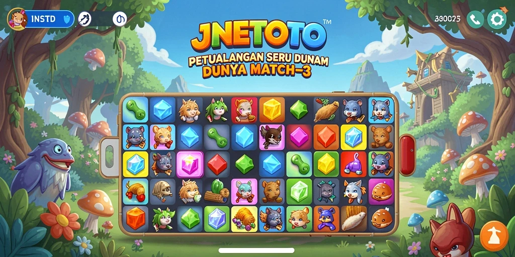 Tampilan gameplay seru dari JNETOTO yang penuh warna.