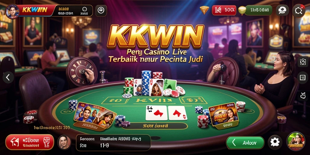 Screenshot menunjukkan dealer profesional dan suasana Live Casino yang mendebarkan.
