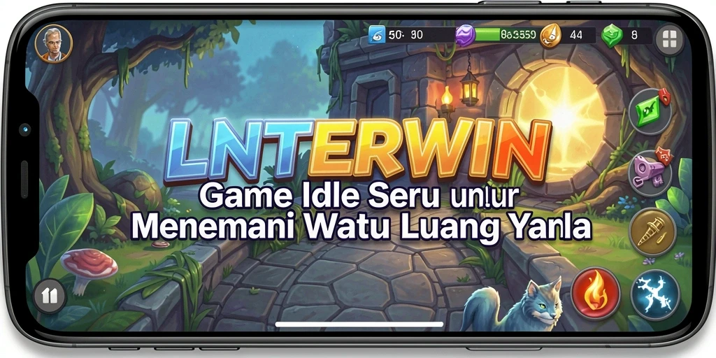 Tangkapan layar LNTERWIN menampilkan karakter yang sedang beraktivitas dalam gameplay Idle yang seru.
