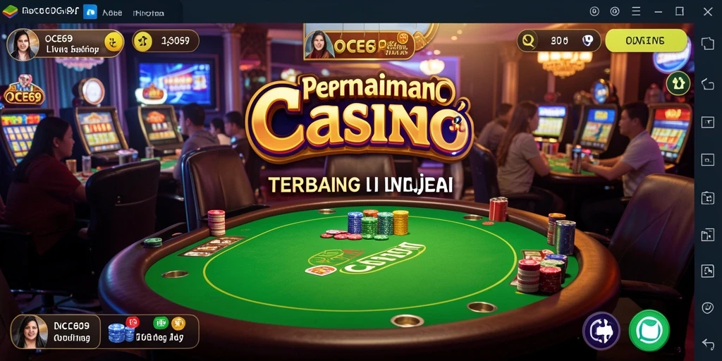Screenshot OCE69 menampilkan dealer langsung dan permainan yang mendebarkan.