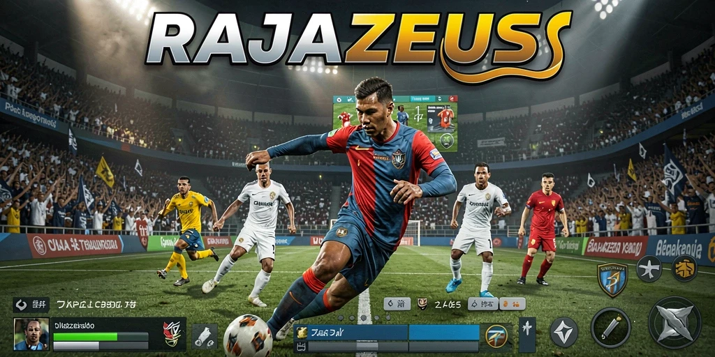 Tampilan gameplay seru di <strong>RAJAZEUS</strong> dengan aksi olahraga mendebarkan.