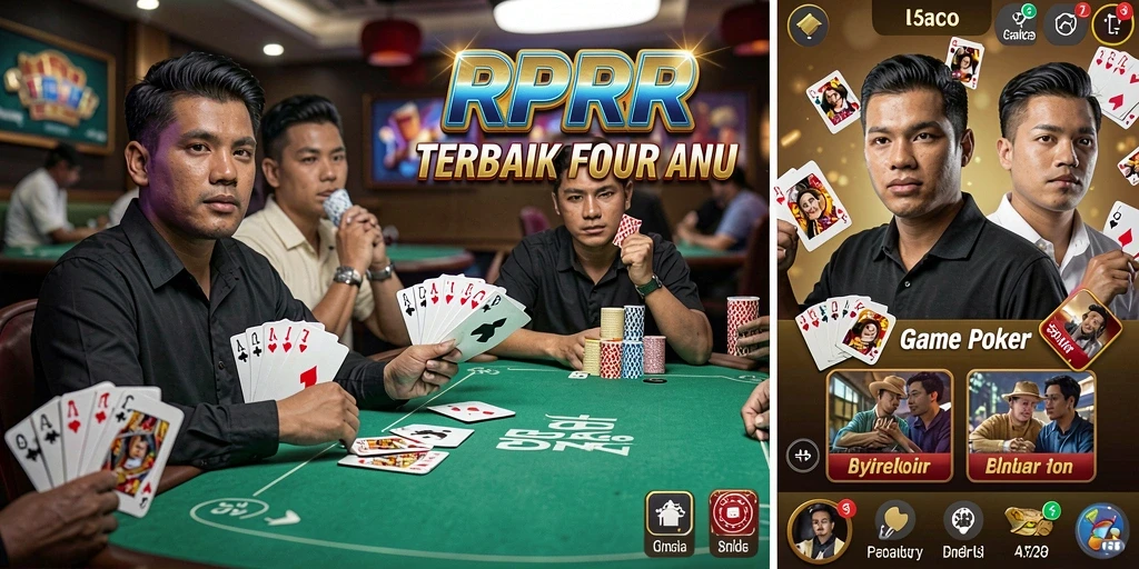 Screenshot utama menunjukkan gameplay seru dalam permainan Poker.