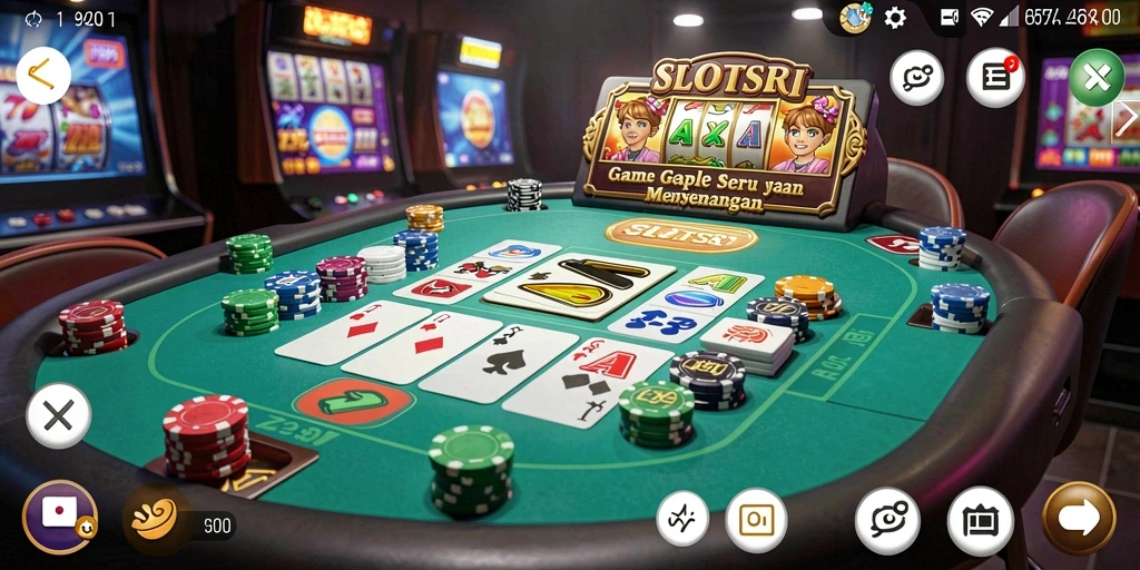 Tampilan gameplay SLOTSRI menunjukkan keseruan bermain Gaple.