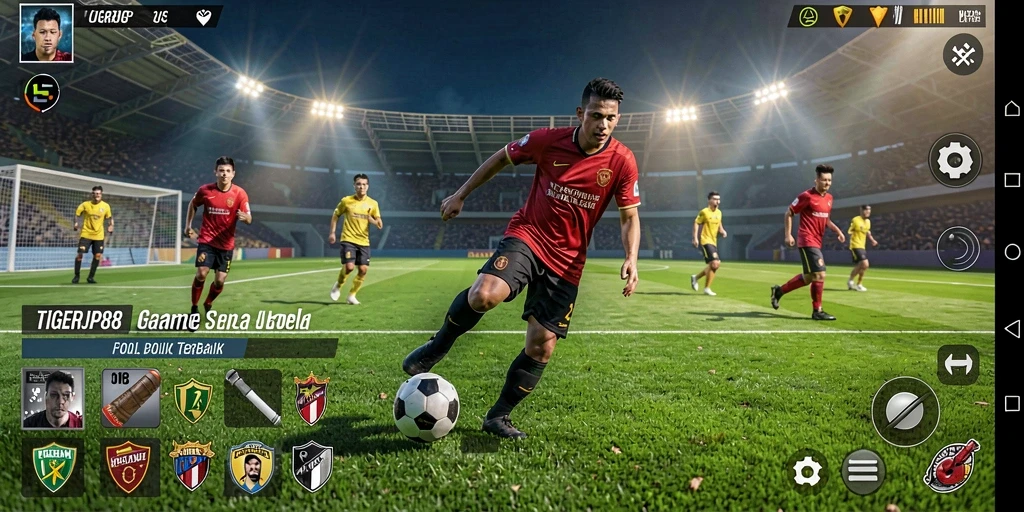 Tampilan menarik dari gameplay sepak bola di TIGERJP88.